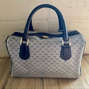 authentic vintage Gucci monogram navy blue purse